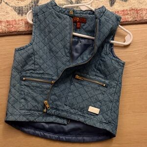 7 For All Mankind Quilted Denim Vest for Kids 3T